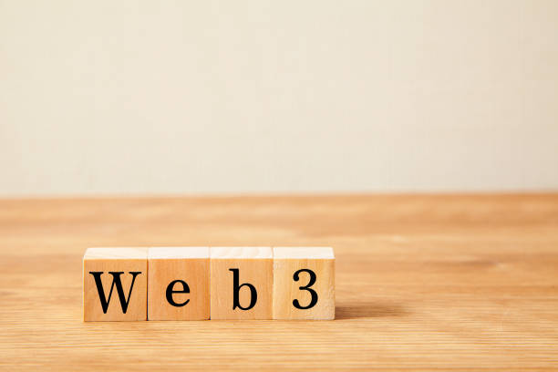 istock web3 characters. Written on four wooden blocks. Black letters. 1405245656