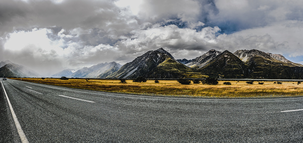 Road to mount cook New Zealand