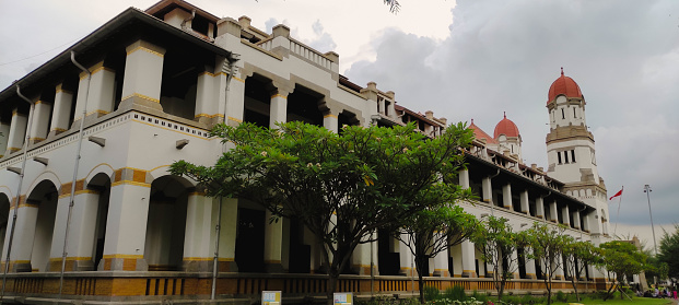 Semarang, Indonesia-November,  2021 : beautiful historical building in the middle of the city