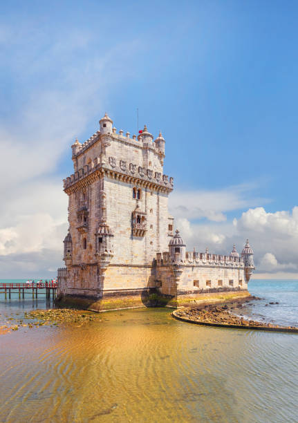 Belem Tower on the Tagus River. Belem, Portugal stock photo
