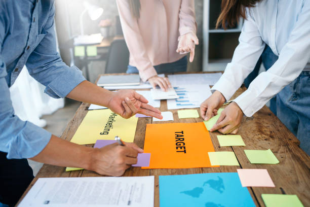 istock Business people meeting working with talk, consult, discuss working with new startup project idea presentation analyze plan marketing and investment in the office. 1405256432