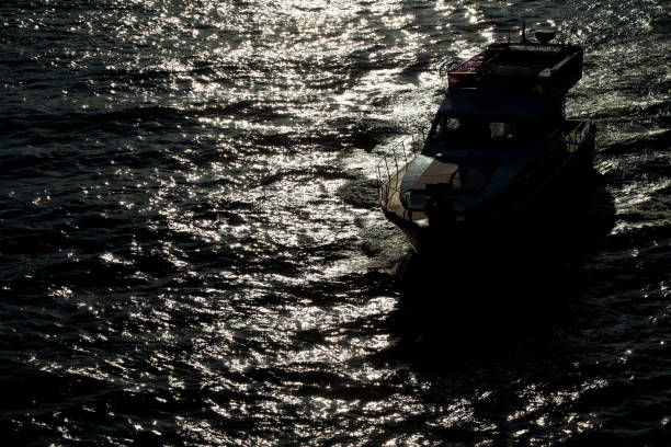 reflection of the old ship in the sea