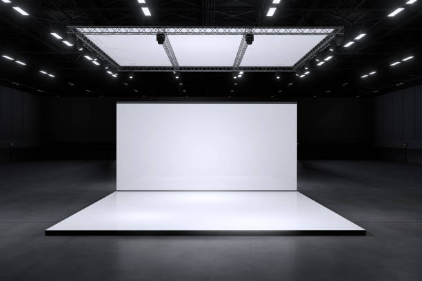 istock Exhibition stand for mockup and Corporate identity,Display design.Empty booth Design.Retail booth elements in Exhibition hall.booth Design trade show.Blank Booth system of Graphic Resources.3d Background for online.3d render. 1405259835