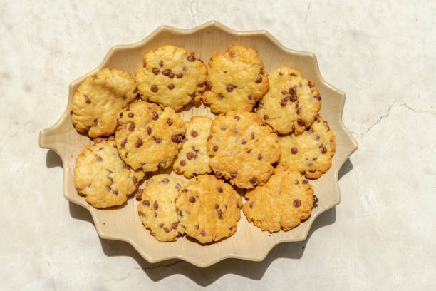 istock Cookies baked with chocolate chips homemade. 1405260970