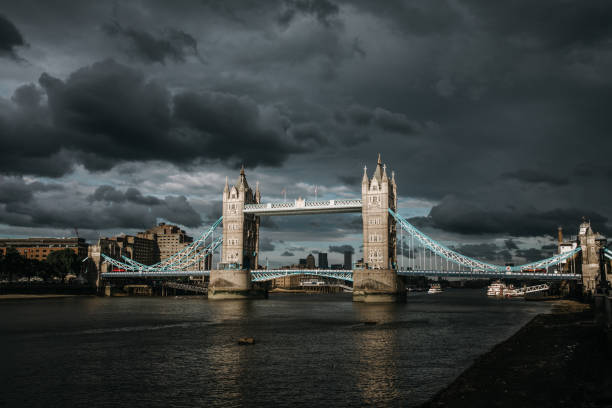 istock Tower bridge and the sky London skyline at night 1405261074