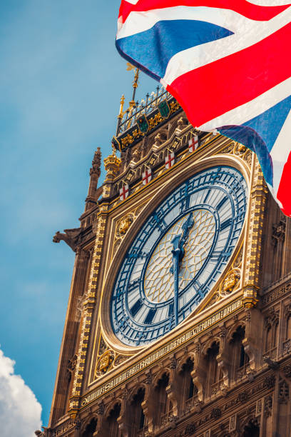 istock Union Jack flag and Big Ben, London 1405265550