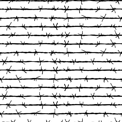 Seamless striped pattern from drawn barbed wire
