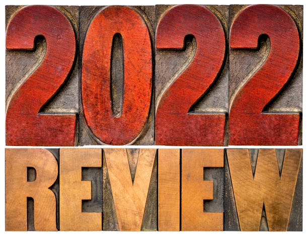 review of 2022 year banner stock photo