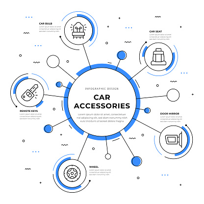Car Accessories Five Options Infographic Design