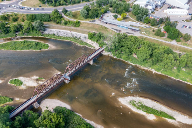 istock Aerial Rail Bridge at Grand River, Brantford, Canada 1405279099