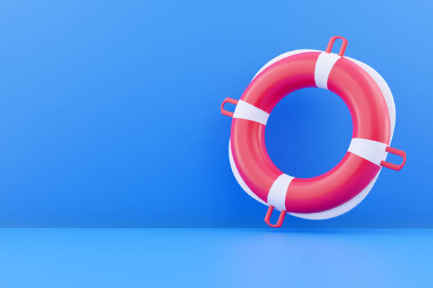 istock 3d render swimming ring. 3d rendering red swimming ring. 3d render red and white swimming ring illustration 1405280820