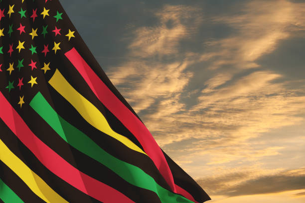 istock Alternative Juneteenth Flag with sunrise or sunset. Since 1865. Design of Banner. 1405280897