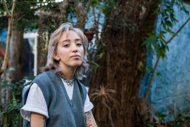 istock Portrait of non binary person 1405291677