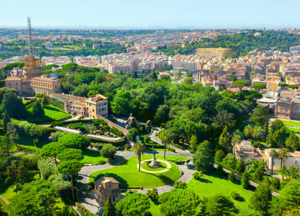 jardins do vaticano - rome vatican italy city - fotografias e filmes do acervo