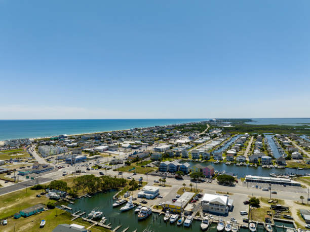 istock Aerial drone photo Atlantic Beach NC Outer Banks 1405296084