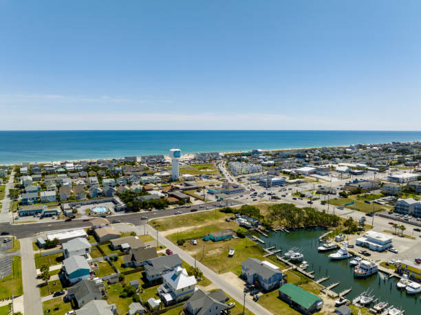 istock Aerial drone photo Atlantic Beach NC Outer Banks 1405296088