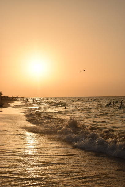 Sunset on beach in Cuba
