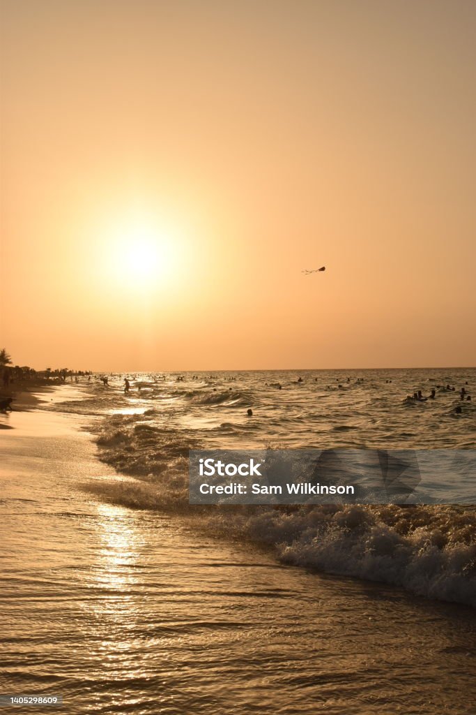 Sunset on beach in Cuba Havana Stock Photo