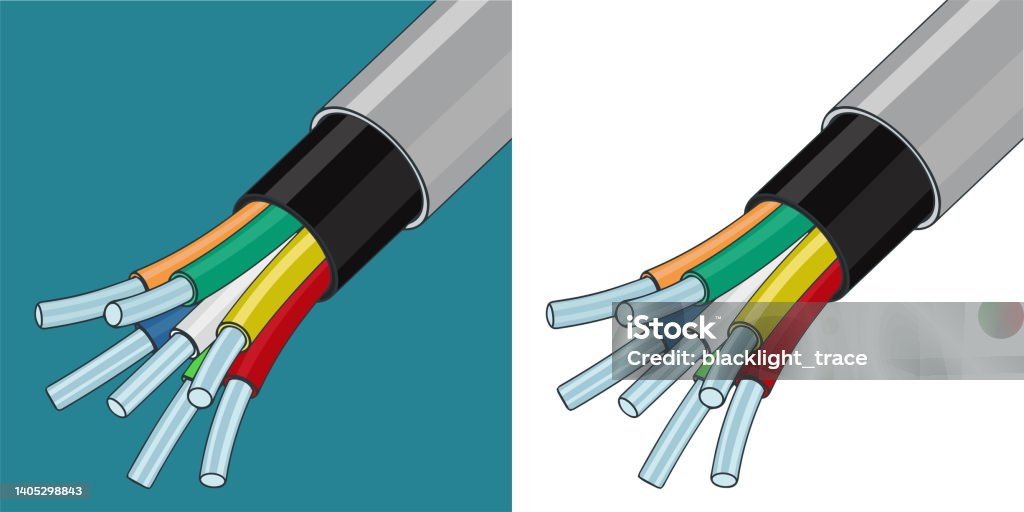 Cable Images Basic Electric Cable Structure Color Illustrations Stock Illustration ...