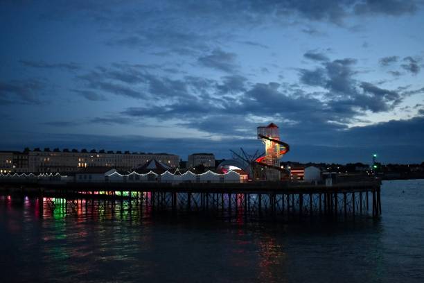 istock Helter skelter on English coastal town 1405299550