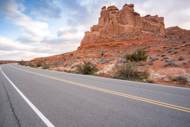 istock Empty road in Arches National Park 1405300653