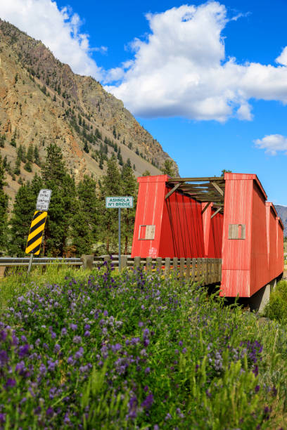 historyczny ashnola covered bridge keremeos - similkameen river zdjęcia i obrazy z banku zdjęć