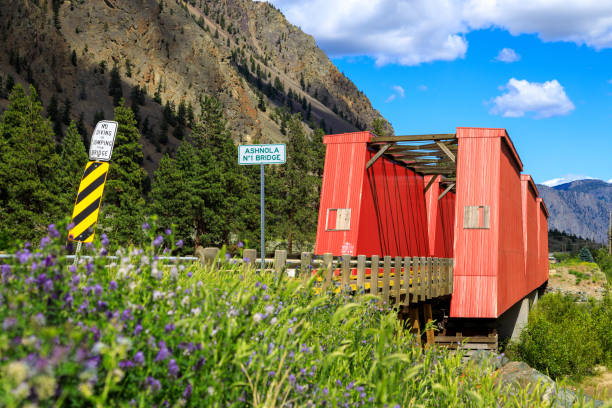 cemitérios históricos da ponte coberta de ashnola - similkameen river - fotografias e filmes do acervo