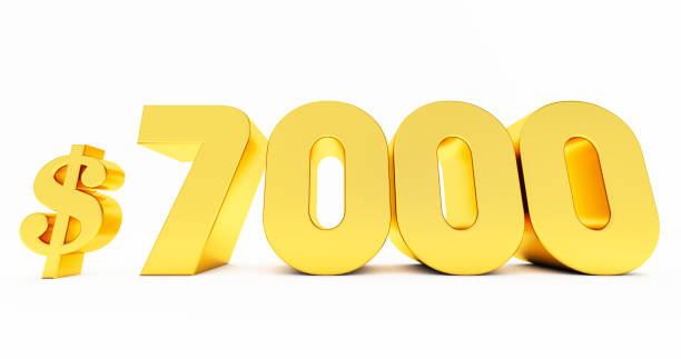 istock gold seventy thousand dollars isolated on white background, 7000 dollars, 1405305209