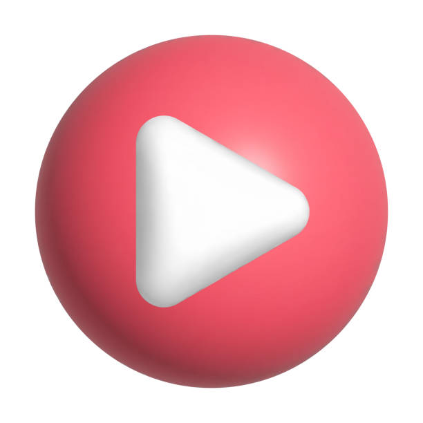 3d play icon 3d play icon. Design for web and mobile app. High quality realistic 3d render movie sound clips stock illustrations