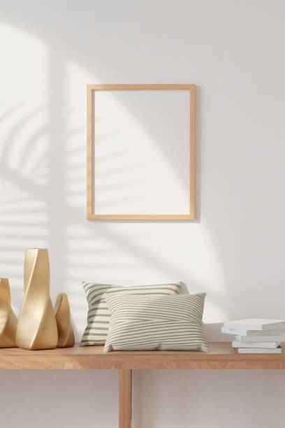 istock Frame mockup in living room interior. 3d rendering, 3d illustration 1405311011
