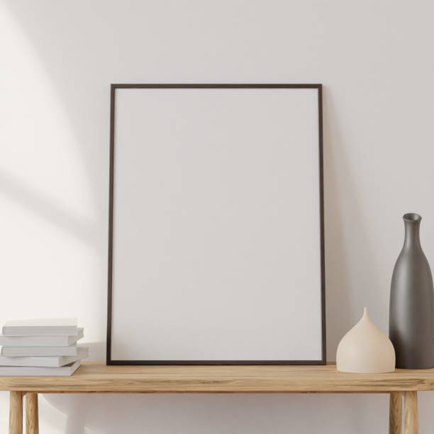 istock Frame mockup in living room interior. 3d rendering, 3d illustration 1405311035