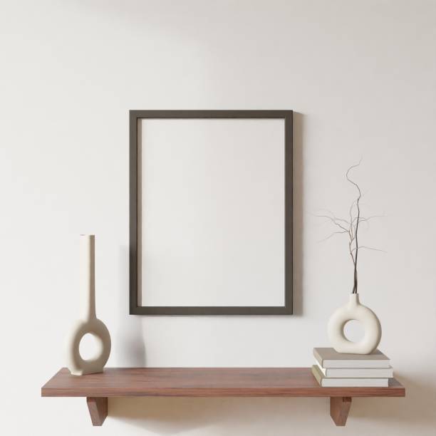 istock Frame mockup in living room interior. 3d rendering, 3d illustration 1405311056