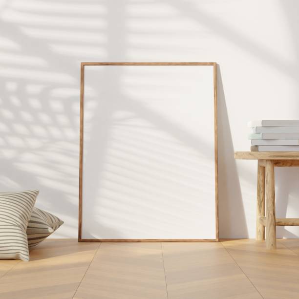 istock Frame mockup in living room interior. 3d rendering, 3d illustration 1405311075