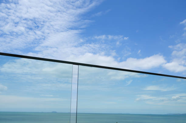 istock glass balcony with sea and sky background 1405326546