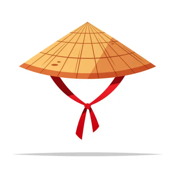 Vector illustration of Asian conical hat vector isolated illustration