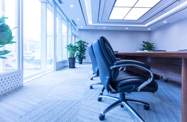 istock Conference room with floor-to-ceiling windows 1405330464