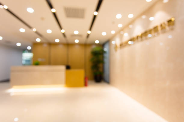 Defocused background of company reception hall
