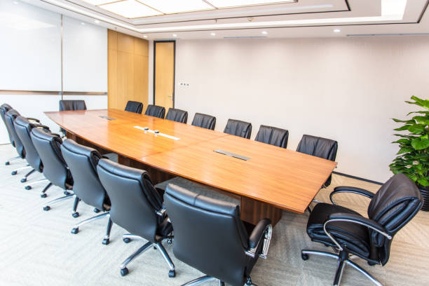 istock Business data information projector board in conference room 1405334964