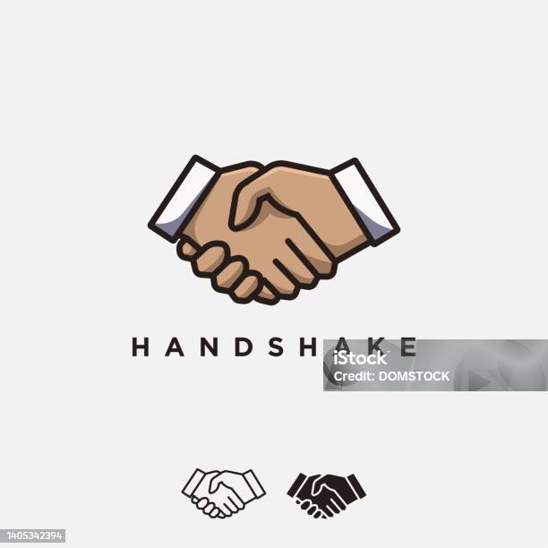 Logo Jabat Tangan Dikonfirmasi Logo Kesepakatan Templat Vektor Ikon