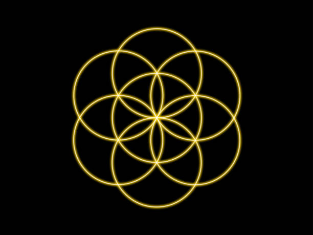 ilustrações de stock, clip art, desenhos animados e ícones de simple illustration of ancient sacred geometry seed of life - flower of life