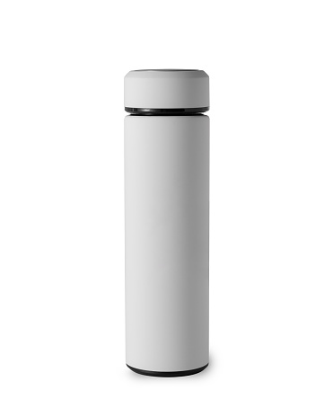 Thermo bottle isolated on white background with clipping path.