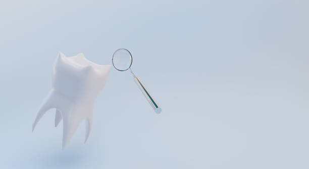 istock Teeth protection designed and mirror with cleaning background 1405350095