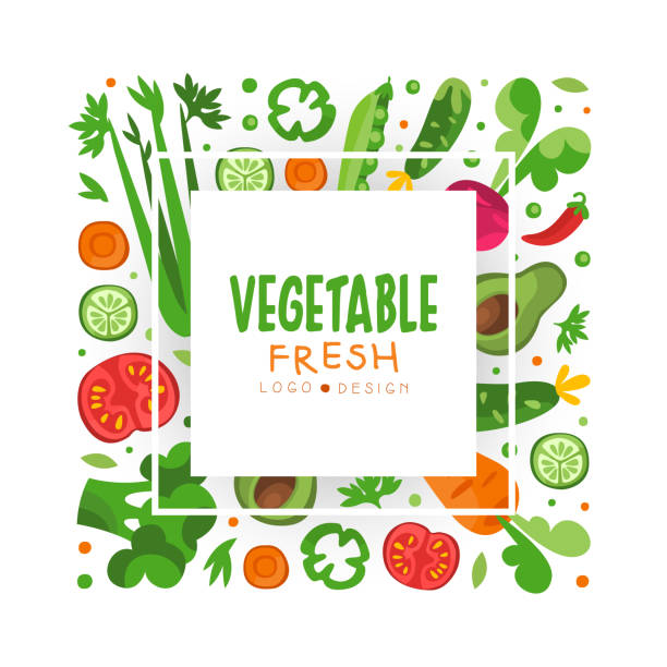 Fresh Vegetable Design with Ripe Harvested Agricultural Crop Vector Template Fresh Vegetable Design with Ripe Harvested Agricultural Crop Vector Template. Advertising Banner with Organic Natural Veggie Food digital composite nobody floral pattern flower stock illustrations