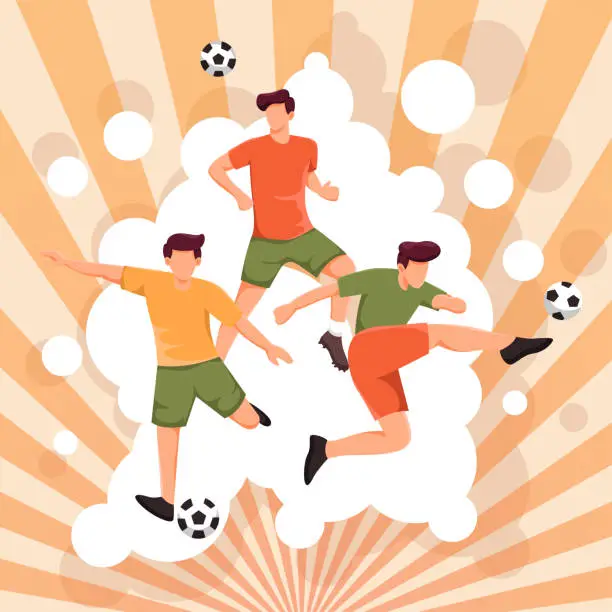 Vector illustration of Football teams from around the world come to compete in the World Cup.