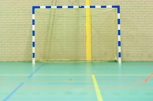 Football; One empty Goal indoor