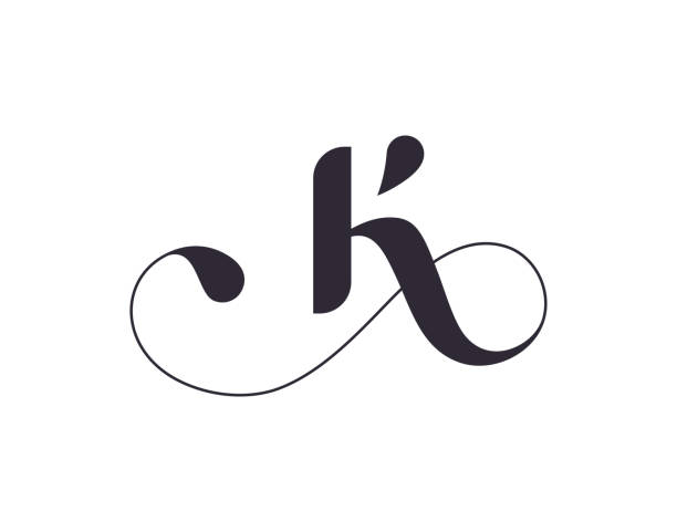 illustrations, cliparts, dessins animés et icônes de monogramme de lettre k. luxe élégant k. style calligraphique. conception vectorielle. luxueux monogramme créatif linéaire. - letter k