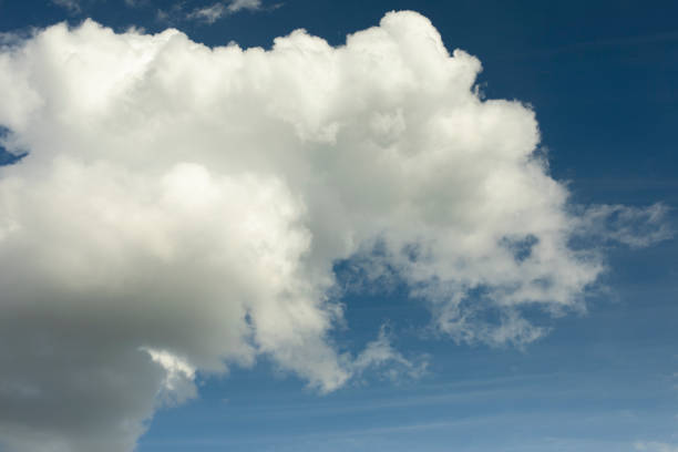 Clouds in sky. Weather conditions. Atmosphere in summer. Lots of clouds.