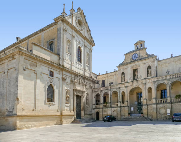 Lecce Cathedral in Italy Lecce Cathedral and Palazzo Arcivescovile in Lecce, a city in Apulia, Italy lecce stock pictures, royalty-free photos & images