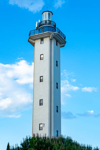 istock A beautiful sea lighthouse against a blue sky with clouds 1405375003