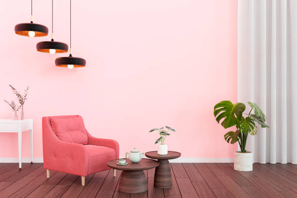 istock 3d rendered of a living room with cozy sofa. 1405375902